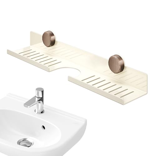 Hiemible Waschtisch Über Wasserhahn - Badezimmer Wand- Platzsparender Haftnapf Kohlenstoffstahl Organizer Für Toilette Küche Waschraum von Hiemible