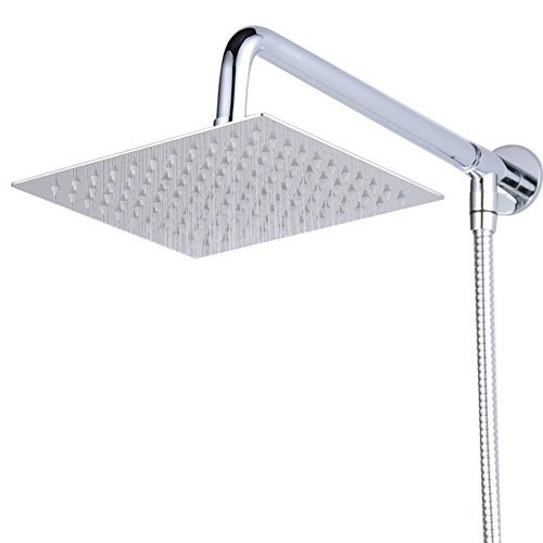 Hiendure® 30cm Quadrat Luxus Regendusche Einbauduschköpfe Edelstahl Duschkopf aus Edelstahl Spiegeleffekt Hochglänzend von Hiendure