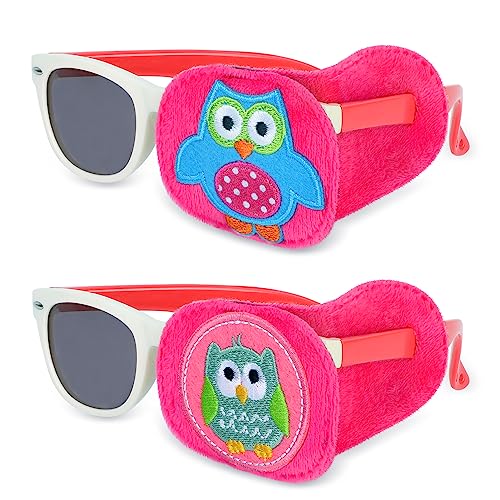 Amblyopie Augenklappen Kinder 2 Stück,Eule Amblyopia Kinder Korrektur orthoptischer augenklappe medizinisch für Schielens,Brille Cover eye patch für Lazy Eye Strabismus augenpflaster von Hifot