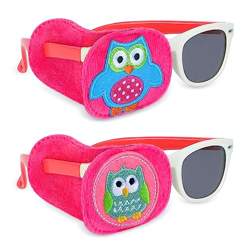 Amblyopie Augenklappen Kinder 2 Stück,Eule Amblyopia Kinder Korrektur orthoptischer augenklappe medizinisch für Schielens,Brille Cover eye patch für Lazy Eye Strabismus augenpflaster von Hifot