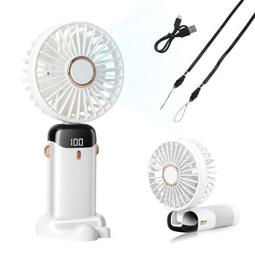 Mini Handventilator Akku Aufladbar Tragbarer USB Ventilator Klein Wiederaufladbar Handventilator Kinder Hand Ventilatoren 3-in-1 Hals- & Tischventilator Kleiner Ventilator für Büro Outdoor Weiß Mini Handventilator Akku Aufladbar Tragbarer USB Ventilator Klein Wiederaufladbar Handventilator Kinder Hand Ventilatoren 3-in-1 Hals- & Tischventilator Kleiner Ventilator für Büro Outdoor Weiß von Hifot