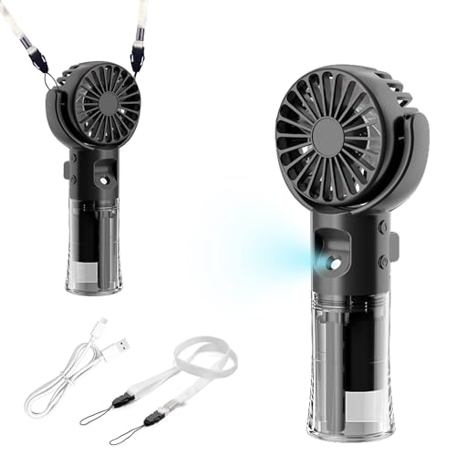 Mini Handventilator mit Wasserkühlung Wiederaufladbar Tragbarer USB Ventilator Klein Handventilator Akku Aufladbar Hand Ventilatoren Leise 3-in-1 Hals & Tischventilator Kleiner Ventilator Schwarz Mini Handventilator mit Wasserkühlung Wiederaufladbar Tragbarer USB Ventilator Klein Handventilator Akku Aufladbar Hand Ventilatoren Leise 3-in-1 Hals & Tischventilator Kleiner Ventilator Schwarz von Hifot