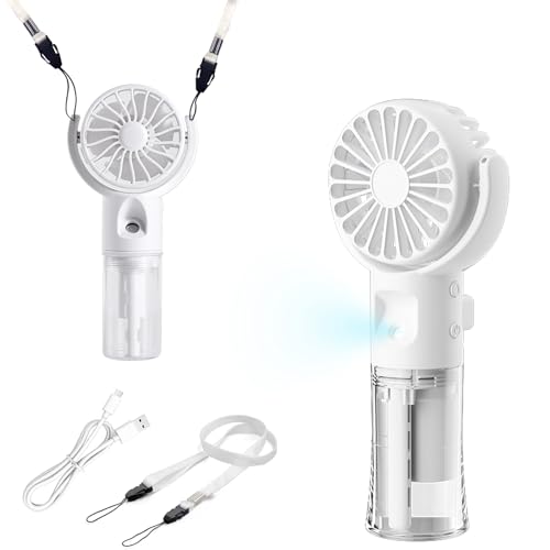 Mini Handventilator mit Wasserkühlung Wiederaufladbar Tragbarer USB Ventilator Klein Handventilator Akku Aufladbar Hand Ventilatoren Leise 3-in-1 Hals & Tischventilator Kleiner Ventilator Weiß Mini Handventilator mit Wasserkühlung Wiederaufladbar Tragbarer USB Ventilator Klein Handventilator Akku Aufladbar Hand Ventilatoren Leise 3-in-1 Hals & Tischventilator Kleiner Ventilator Weiß von Hifot