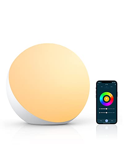 Hifree Smart LED Tischlampe, Nachttischlampe Touch Dimmbar funktioniert mit Alexa und Google Assistant, Wifi Atmosphäre Nachtlicht Stimmungslicht, Robust und Sicher für Kinder von Hifree