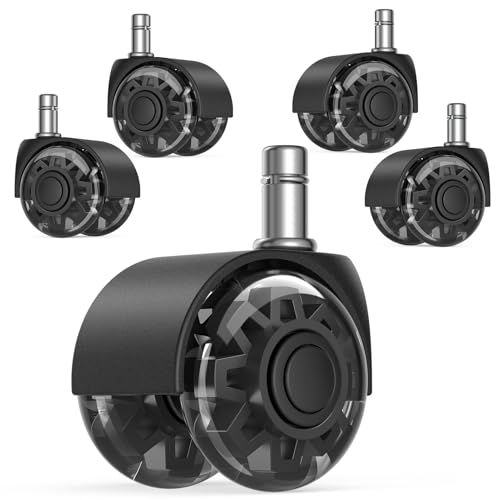Bürostuhl Rollen 11mm x 22mm – Universal Stuhlrollen für Gaming Stuhl & Bürostuhl – Geräuschlos, Kratzfrei, Bodenschonend – 5er Set für Hartboden & Teppich, Robust & Glatt Bürostuhl Rollen 11mm x 22mm – Universal Stuhlrollen für Gaming Stuhl & Bürostuhl – Geräuschlos, Kratzfrei, Bodenschonend – 5er Set für Hartboden & Teppich, Robust & Glatt von Hifree
