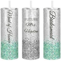 Braut Tumbler | Personalisiertes Skinny Tumblers Brautjungfer Geschenk Ehrfrau Junggesellinnen-Party-Favorit Benutzerdefinierter Becher W/stroh von HigdonRanchResQ