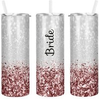 Junggesellinnen-Party-Becher | Personalisierte Skinny Tumblers Will You Be My Bridesmaid Geschenk Custom Tumbler W/straw Glitzer-Becher von HigdonRanchResQ