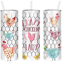Lustiger Hühnerbecher | Crazy Chicken Lady Skinny Becher Muttertagsgeschenk Für Bauernmädchen Edelstahl 20Oz 30Oz von HigdonRanchResQ
