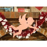 Mantel Dekor Valentinstag | Cherub Wandkunst Dekoration Geschenke Frau Einzigartige Wohnkultur Amor Türschild Aus Holz von HigdonRanchResQ