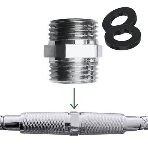 Brauseschlauchverlängerung – Brauseschlauch-Verlängerung – verbindet einfach zwei Brauseschläuche miteinander – massives Messing Brauseschlauchverlängerung – Brauseschlauch-Verlängerung – verbindet einfach zwei Brauseschläuche miteinander – massives Messing von High Sierra Showerheads