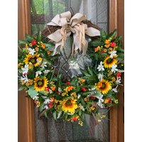 Sonnenblumenkranz Hochwertiges Türkranz Nach Maß von HighBeautyWreaths