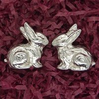 Handgegossenes Hasenpaar Aus Feinem Zinn Von William Sturt von HighCountryPewter