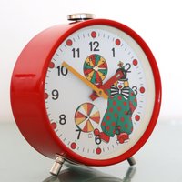 Clown Alarm Top Kaminuhr Vintage Animierte Feature Weiß Und Rot Funktionsfähiger Zustand Wicklung Retro Generalüberholt Restauriert 1 Jahr Garantie von HighQualityClocks