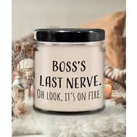 Boss's Last Nerve Is On Fire Kerze | Für Geschenk, Duftkerze Soja, Bedeutungsvolles Hand Gegossene Kerze, Bio Handgemacht von HighRoadDesignsLLC