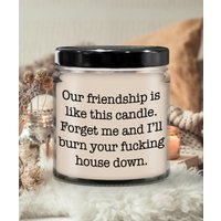 Freundschaft Forget Me & Ill Burn Your House Down Kerze | Geschenk, Duftkerze Soja, Handgegossene Kerze, Bio Handgemacht, Kerzendekor von HighRoadDesignsLLC