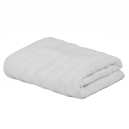 Highams Handtuch, 100% Baumwolle, gerippt, strukturiert, 500 g/m², Hotelqualität, sehr saugfähig, Badezimmerzubehör, Handtuch, Weiß von Highams