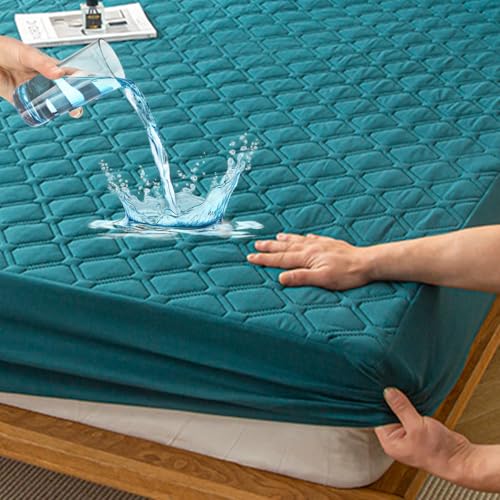 HIGHDI Matratzenschoner Wasserdicht 120 X 200 cm, Grün Gestepptes Topper Matratzenauflage, Waschbar, Atmungsaktive Matratzenbezug (Dehnbar Auf 27 cm) von Highdi