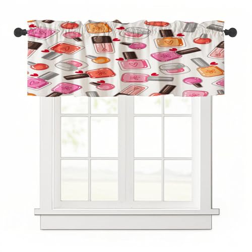 Highdi 1 Stück Kurzgardine Wohnzimmer Küchen, Gänseblümchenmuster Stangentasche Kurzer Scheibengardinen für Kleine Fenster,Kinderzimmer (Druck,137x45cm) von Highdi