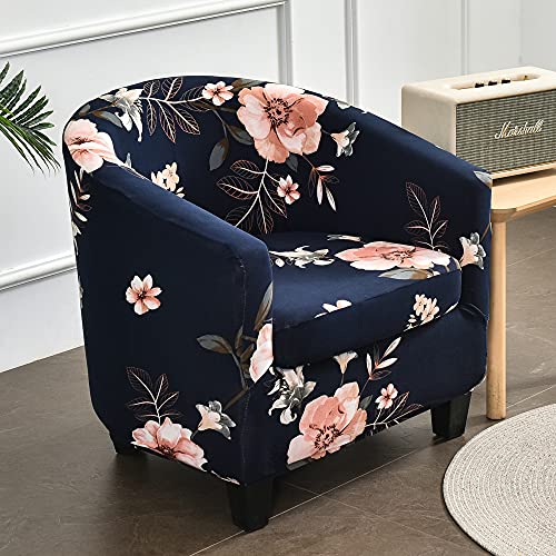 Highdi 2 Stück Sesselschoner Sesselüberwurf mit Elastisch Stretch Husse, Club Chair Schonbezug Sofabezug mit hoher Dehnung Sessel für Clubsessel Loungesessel Cocktailsessel (Navy blau) von Highdi