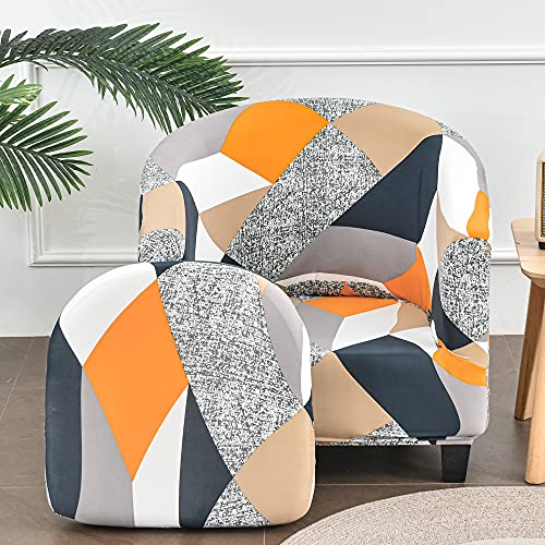 Highdi 2 Stück Sesselschoner Sesselüberwurf mit Elastisch Stretch Husse, Club Chair Schonbezug Sofabezug mit hoher Dehnung Sessel für Clubsessel Loungesessel Cocktailsessel (Patchwork) von Highdi