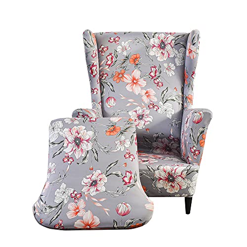 Highdi 2 Teilig Ohrensessel Überzug, Blumen Blätter Sessel-Überwürfe Ohrensessel Schonbezüge Bezug Sesselhusse Elastisch Stretch Tiger Stuhlbezug mit Armlehne Hohe Rückenlehne (Frühling und Herbst) Highdi 2 Teilig Ohrensessel Überzug, Blumen Blätter Sessel-Überwürfe Ohrensessel Schonbezüge Bezug Sesselhusse Elastisch Stretch Tiger Stuhlbezug mit Armlehne Hohe Rückenlehne (Frühling und Herbst) von Highdi