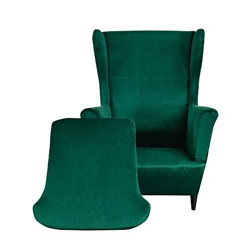 Highdi 2Teilig Ohrensessel Überzug aus Samt,Sessel-Überwürfe Ohrensessel Schonbezüge Bezug Sesselhusse Elastisch Stretch Tiger Stuhlbezug mit Armlehne Hohe Rückenlehne Universal (Dunkelgrün) Highdi 2Teilig Ohrensessel Überzug aus Samt,Sessel-Überwürfe Ohrensessel Schonbezüge Bezug Sesselhusse Elastisch Stretch Tiger Stuhlbezug mit Armlehne Hohe Rückenlehne Universal (Dunkelgrün) von Highdi