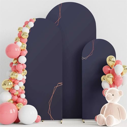 Highdi 3D Bogen-Hintergrund-Abdeckung, Hochzeitsbogen Abdeckung Bogen Hintergrundabdeckungen Oberseite für Hochzeit, Geburtstag, Party Dekoration (4FT(50 * 120CM),Blau-schwarz) von Highdi