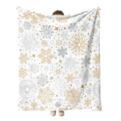 Highdi 3D Flanell Kuscheldecke Flauschig Warm, Herbst Winter Warme Wohndecke Kinder Decke Flauschige Couchdecke Überwurf Fleecedecke (153 * 127CM,Schneeflocke) von Highdi