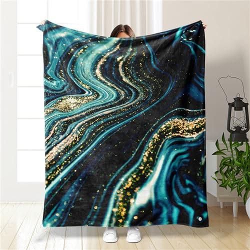 Highdi 3D Kuscheldecke Flauschig Warm, Herbst Winter Warme Wohndecke Kinder Decke Flauschige Couchdecke Überwurf Fleecedecke als Tagesdecke Sofadecke Bett (150X200cm,Blauer Treibsand) von Highdi