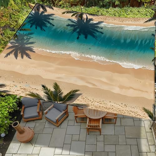 Highdi 3D Sonnensegel Wasserdicht Rechteckig Sonnenschutz mit UV Schutz, Terrasse Garten Camping Sonnensegel Balkon Sonnenschutz Segeltuch inkl 4 Seil (Meer,1,8x1,8m) von Highdi
