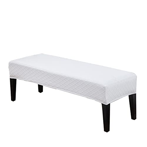 Highdi Bank Schonbezug Gitter Jacquard Universal Stuhlhusse für Bank, Bankkissen Bezüge Sitzbezug Bench Cover für Esszimmer, Abnehmbar Bench Slipcover Waschbarer Sitzbezug (Weiß) von Highdi