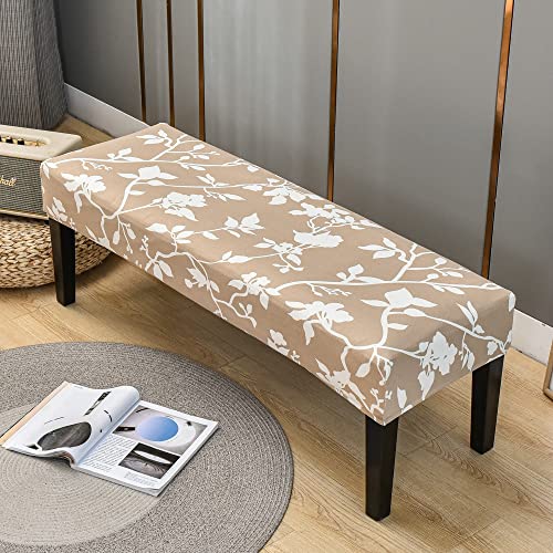 Highdi Bank Schonbezug Universal Stuhlhusse für Bank, Bankkissen Bezüge Dining Sitzbezug Bench Cover für Esszimmer, Abnehmbar Bench Slipcover Waschbarer Sitzbezug (weißer Zweig,1 Stück) von Highdi