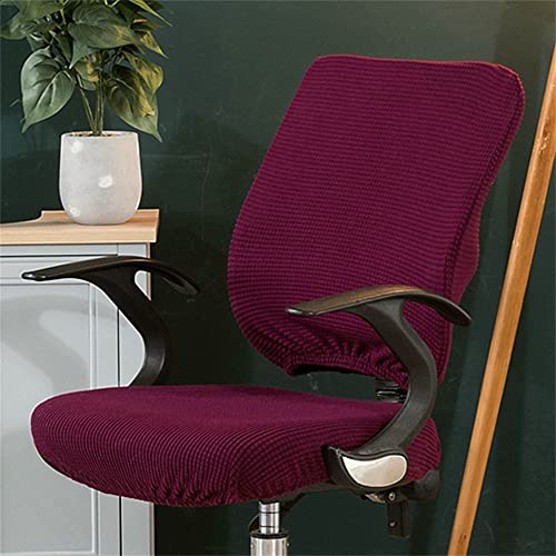 Highdi Bezug Für Bürostuhl 2 Teilig Sitzfläche Spandex Bürostuhl Bezug Bürostuhlabdeckung Waschbare Universal Stuhlhussen für Computer Stuhl Armlehnen Stuhl Gaming-Stuhl (Pflaumenfarbe) von Highdi