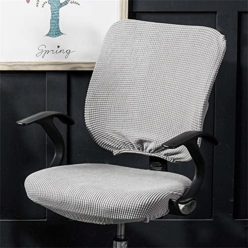 Highdi Bezug Für Bürostuhl 2 Teilig Sitzfläche Spandex Bürostuhl Bezug Bürostuhlabdeckung Waschbare Universal Stuhlhussen für Computer Stuhl Armlehnen Stuhl Gaming-Stuhl (Silber grau) von Highdi