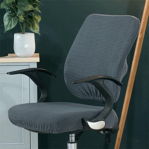 Highdi Bezug Für Bürostuhl 2 Teilig Sitzfläche Spandex Bürostuhl Bezug Bürostuhlabdeckung Waschbare Universal Stuhlhussen für Computer Stuhl Armlehnen Stuhl Gaming-Stuhl (dunkelgrau) von Highdi