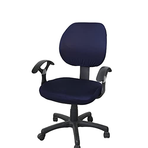 Highdi Bezug Für Bürostuhl 2 Teilig Sitzfläche Spandex Bürostuhl Bezug Bürostuhlabdeckung mit Reißverschluss Einfarbig Waschbare Universal Stuhlhussen für Computer Stuhl Armlehnen Stuhl (Navy blau) Highdi Bezug Für Bürostuhl 2 Teilig Sitzfläche Spandex Bürostuhl Bezug Bürostuhlabdeckung mit Reißverschluss Einfarbig Waschbare Universal Stuhlhussen für Computer Stuhl Armlehnen Stuhl (Navy blau) von Highdi