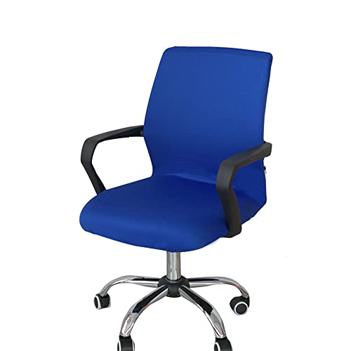 Highdi Bezug Für Bürostuhl Sitzfläche Spandex Bürostuhl Bezug Einfarbig Bürostuhlabdeckung mit Reißverschluss Universal Waschbare Stuhlhussen für Computer Stuhl Armlehnen Stuhl (Königsblau,S) von Highdi