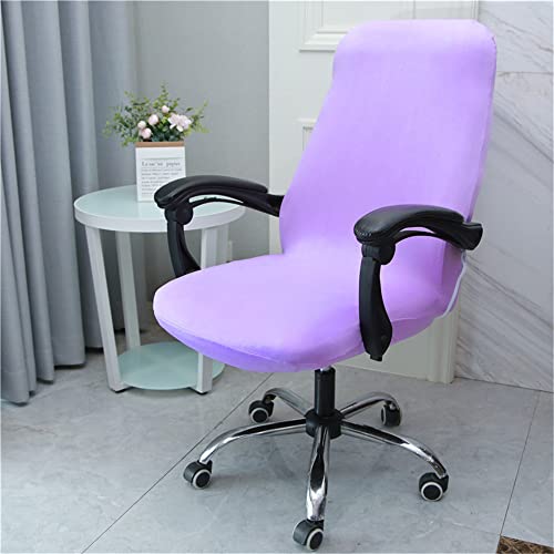 Highdi Bezug Für Bürostuhl Sitzfläche Spandex Bürostuhl Bezug Einfarbig Bürostuhlabdeckung mit Reißverschluss Waschbare Universal Stuhlhussen für Computer Stuhl Armlehnen Stuhl (Violett,M) von Highdi