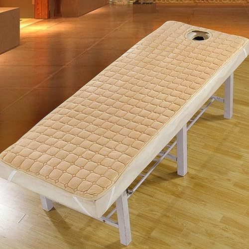 Highdi Bezug für Massageliege mit Loch, Waschbare Beauty Bettbezug Elastisches Massagetische Bezug Weiches Atmungsaktiv Massagebett für Hotel, SPA, Gesichtssalon und Schönheits (80x190cm,Beige) von Highdi