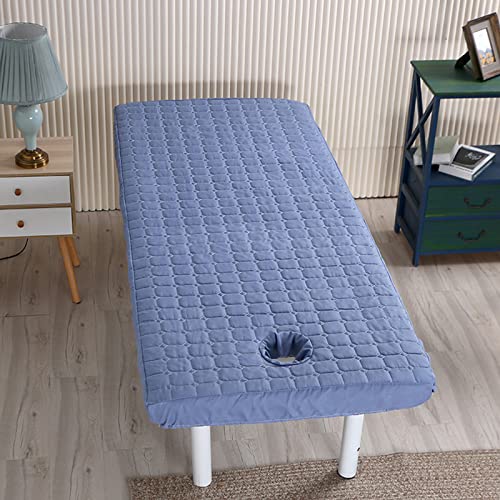 Highdi Bezug für Massageliege mit Loch, Waschbare Beauty Bettbezug Elastisches Massagetische Bezug Weiches Atmungsaktiv Massagebett für SPA, Gesichtssalon und Schönheits (80x190cm,Rauchblau) von Highdi