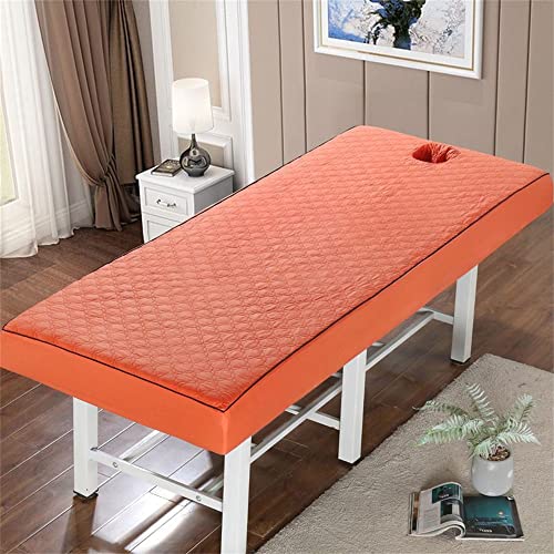 Highdi Bezug für Massageliege mit Loch, Waschbare Beauty Bettbezug Elastisches Massagetische Bezug Weiches Atmungsaktiv Massagebett für Spa, Schönheits- und Gesichtssalon (70 * 190cm,Orange) von Highdi