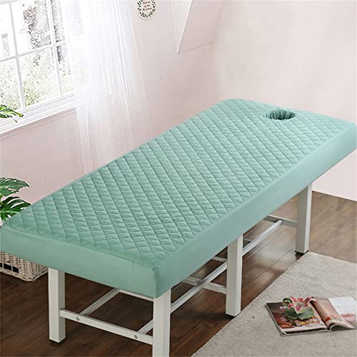 Highdi Bezug für Massageliege mit Loch, Waschbare Beauty Bettbezug Elastisches Massagetische Bezug Weiches Atmungsaktiv Massagebett für Spa, Schönheits- und Gesichtssalon (70x180cm,grün) von Highdi