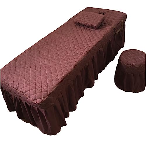 Highdi Bezug für Massageliege mit Loch, Waschbare Beauty Bettbezug Elastisches Massagetische Bezug Weiches Atmungsaktiv Massagebett für Spas, Salons und Therapeuten (60x180,Kaffee) von Highdi