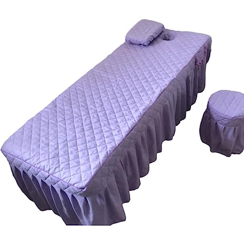 Highdi Bezug für Massageliege mit Loch, Waschbare Beauty Bettbezug Elastisches Massagetische Bezug Weiches Atmungsaktiv Massagebett für Spas, Salons und Therapeuten (70x190,Helles Lila) von Highdi