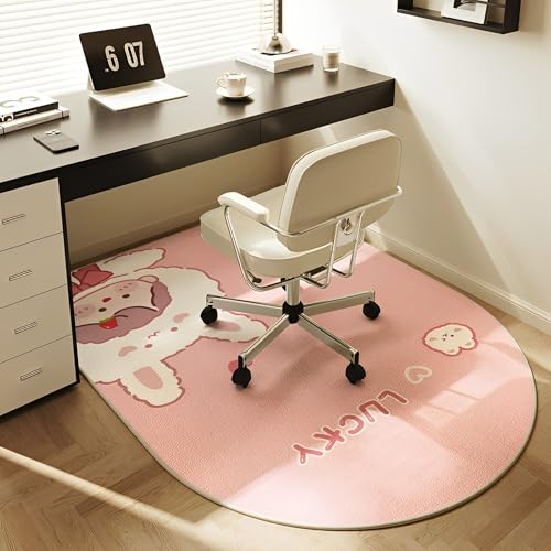 Highdi Bodenschutzmatte Bürostuhl, Bürostuhl Unterlage Kratzfest rutschfest Bodenmatte Stuhlunterlage Bürostuhlunterlage Schreibtischstuhl Unterlage Teppich für Hartböden (Glücklich,120x80cm) von Highdi