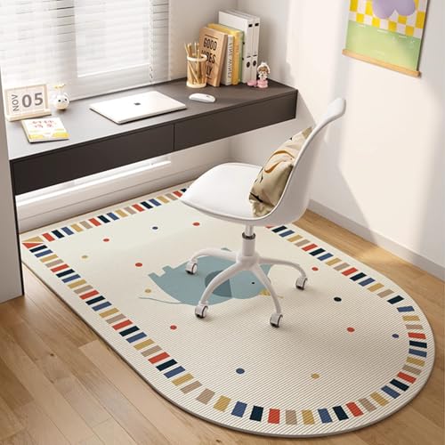 Highdi Bodenschutzmatte Bürostuhl, Halbkreisförmig Bürostuhl Unterlage Kratzfest Bodenmatte, Verdickt Stuhlunterlage rutschfest Schreibtischstuhl Unterlage (Elefant,120x180cm) von Highdi