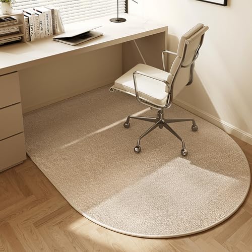 Highdi Bodenschutzmatte Bürostuhl, Halbkreisförmig Bürostuhl Unterlage Kratzfest Bodenmatte, Verdickt Stuhlunterlage rutschfest Schreibtischstuhl Unterlage (Minimalistisch – Khaki,120x150cm) von Highdi