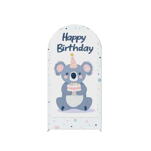 Highdi Bogen Hintergrund Abdeckung, Geburtstagsbogen Abdeckung Bogen Hintergrund Abdeckungen Oberseite für Geburtstagsthema, Party, Bankett Dekoration (180x80-5.9x2.6FT,Motiv 87) von Highdi
