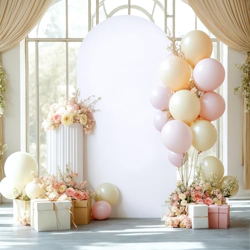 Highdi Bogen Hintergrund Abdeckung, Hochzeitsbogen Abdeckung Bogen Hintergrundabdeckungen Oberseite für Hochzeit, Geburtstag, Party (6FT-180 * 80cm,Weiß) von Highdi