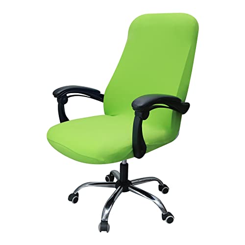 Highdi Bürostuhl Bezug Stretch, Feste Farbe Bezug für Bürostuhl Sitzfläche Spandex Universal Bürostuhlabdeckung, Stuhlhussen für Drehstuhl Computer Stuhl Armlehnen Stuhl (Grün,L) von Highdi